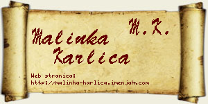 Malinka Karlica vizit kartica